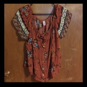 Rust color plus size blouse